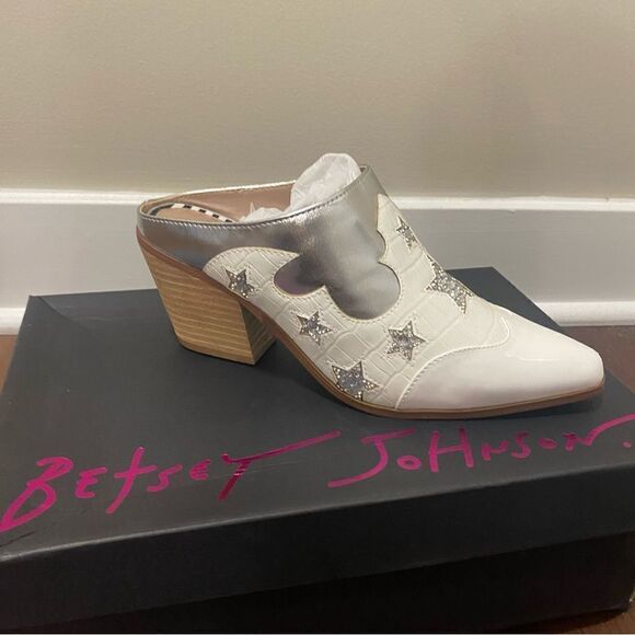 Betsy Johnson Denniss Embellished Patent Western Mules - Picture 8 of 16